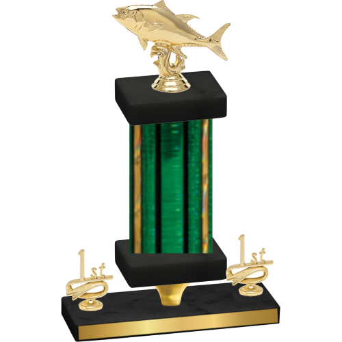 Premium Single Green Glacier First Place Fishing Trophy
