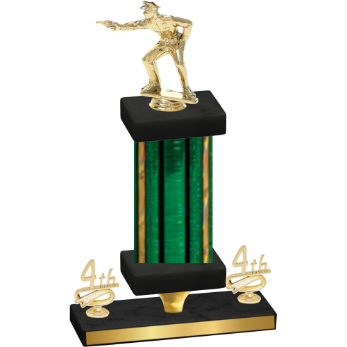 Premium Single Green Glacier Fourth Place Shooter Trophy