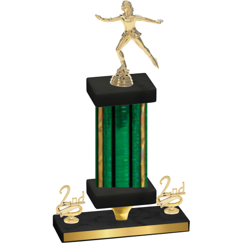 Premium Single Green Glacier Second Place Skater Trophy