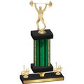 Premium Single Green Glacier First Place Weights Trophy