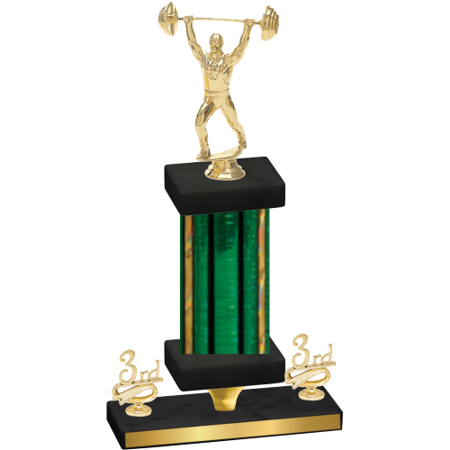 Premium Single Green Glacier Third Place Weights Trophy
