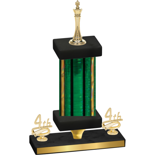 Premium Single Green Glacier Fourth Place Chess Trophy