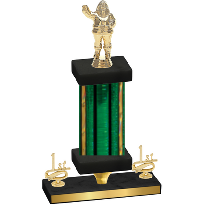 Premium Single Green Glacier First Place Holiday Trophy