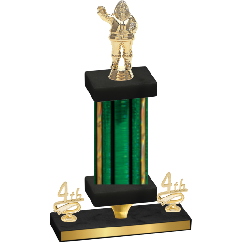 Premium Single Green Glacier Fourth Place Holiday Trophy