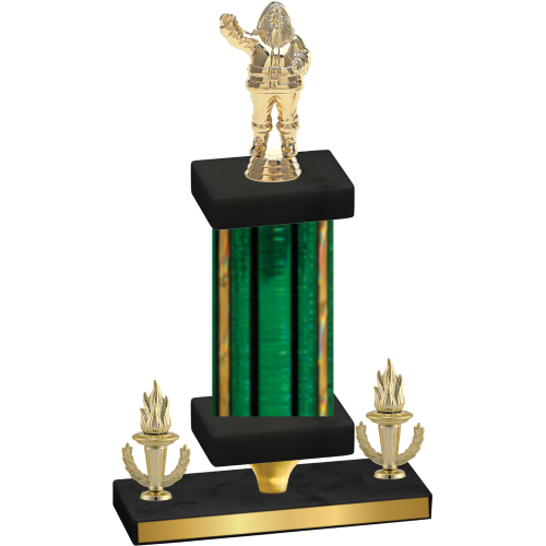 Premium Single Green Glacier Victory Holiday Trophy