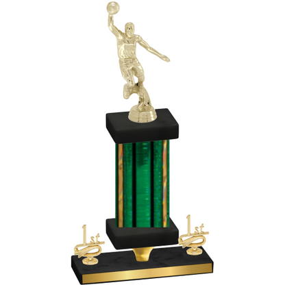Premium Single Green Glacier First Place Basketball Trophy