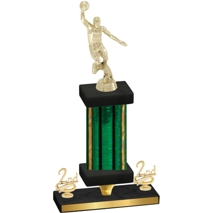 Premium Single Green Glacier Second Place Basketball Trophy