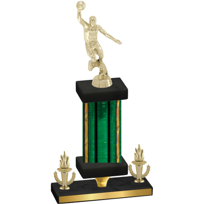 Premium Single Green Glacier Victory Basketball Trophy