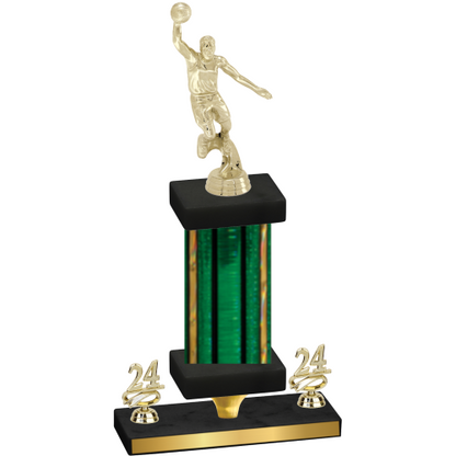 Premium Single Green Glacier Year Basketball Trophy