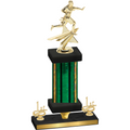 Premium Single Green Glacier First Place Flag Football Trophy