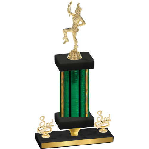 Premium Single Green Glacier Third Place Majorette Trophy
