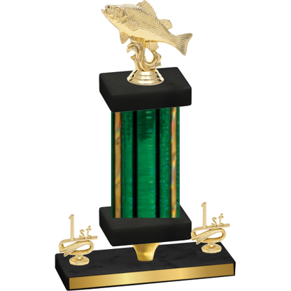 Premium Single Green Glacier First Place Fishing Trophy