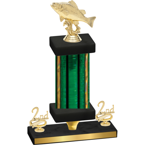 Premium Single Green Glacier Second Place Fishing Trophy