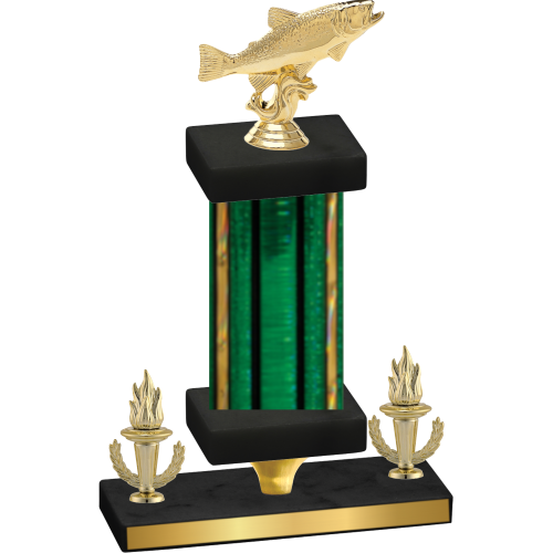 Premium Single Green Glacier Victory Fishing Trophy