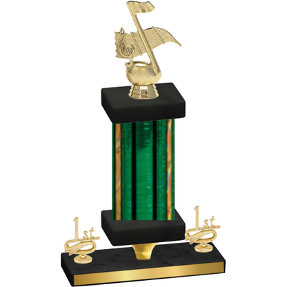 Premium Single Green Glacier First Place Music Trophy
