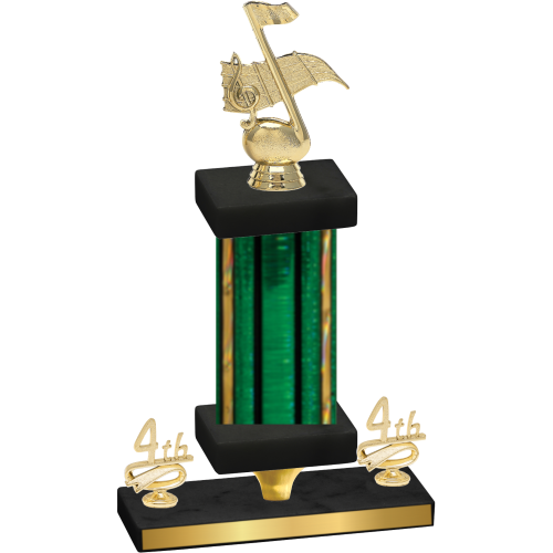 Premium Single Green Glacier Fourth Place Music Trophy