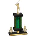 Premium Single Green Glacier Victory Golf Trophy