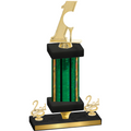 Premium Single Green Glacier Second Place Golf Trophy
