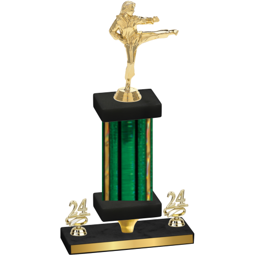 Premium Single Green Glacier Year Karate Trophy