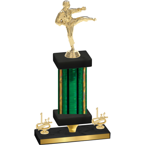 Premium Single Green Glacier First Place Karate Trophy