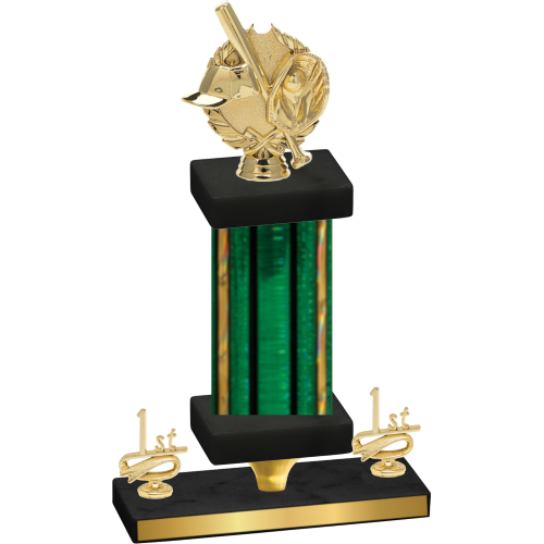 Premium Single Green Glacier First Place Baseball Trophy