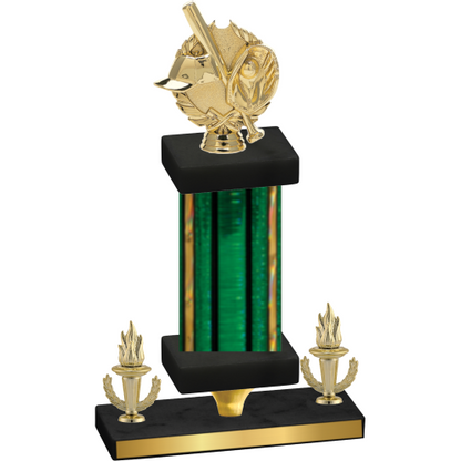 Premium Single Green Glacier Victory Baseball Trophy