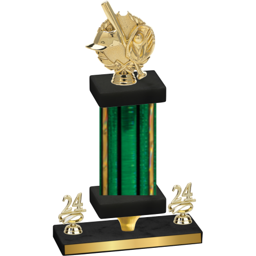 Premium Single Green Glacier Year Baseball Trophy