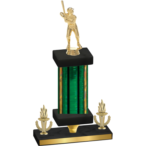 Premium Single Green Glacier Victory Baseball Trophy