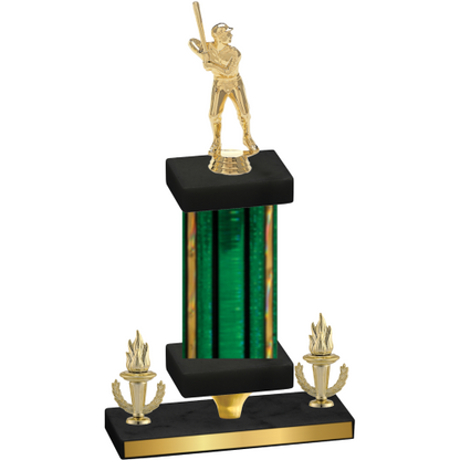 Premium Single Green Glacier Victory Baseball Trophy