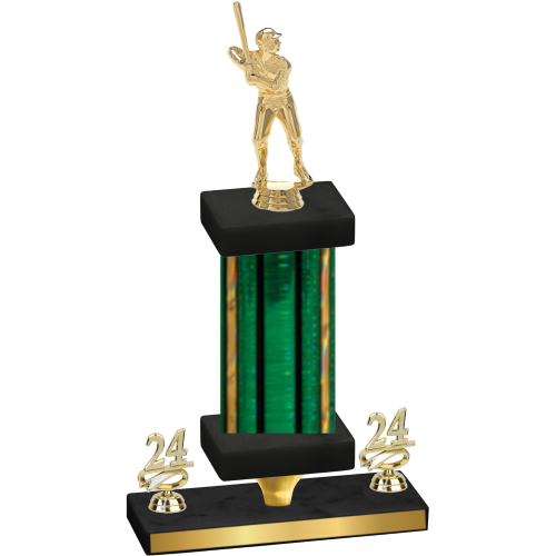 Premium Single Green Glacier Year Baseball Trophy