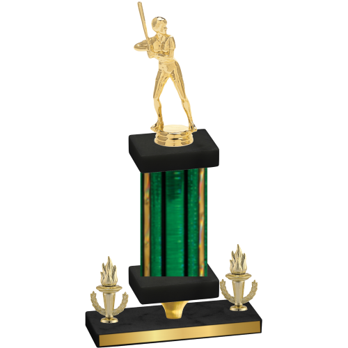 Premium Single Green Glacier Victory Softball Trophy