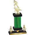 Premium Single Green Carbon Fiber Victory Football Trophy