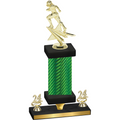 Premium Single Green Carbon Fiber Year Football Trophy