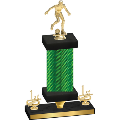 Premium Single Green Carbon Fiber First Place Soccer Trophy