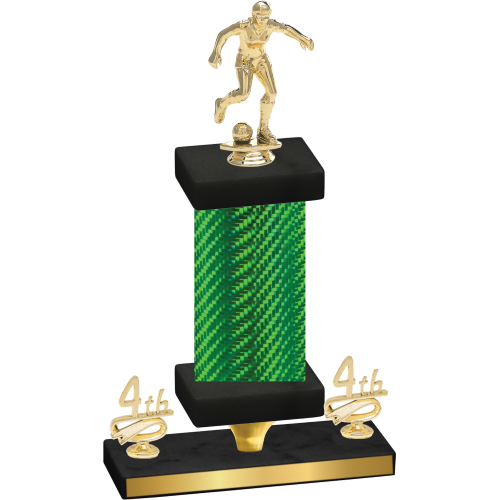 Premium Single Green Carbon Fiber Fourth Place Soccer Trophy