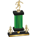 Premium Single Green Carbon Fiber Victory Soccer Trophy