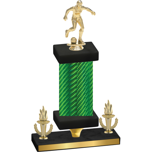 Premium Single Green Carbon Fiber Victory Soccer Trophy