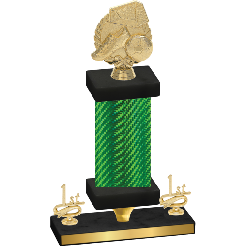Premium Single Green Carbon Fiber First Place Soccer Trophy
