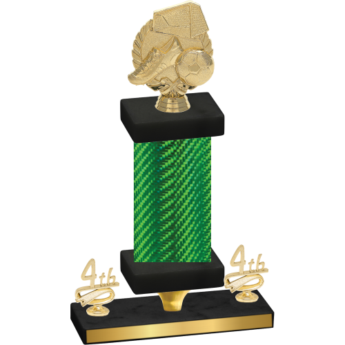 Premium Single Green Carbon Fiber Fourth Place Soccer Trophy