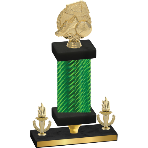 Premium Single Green Carbon Fiber Victory Soccer Trophy
