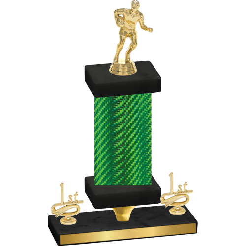 Premium Single Green Carbon Fiber First Place Rugby Trophy