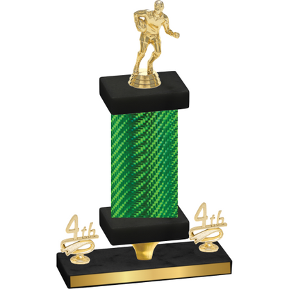 Premium Single Green Carbon Fiber Fourth Place Rugby Trophy