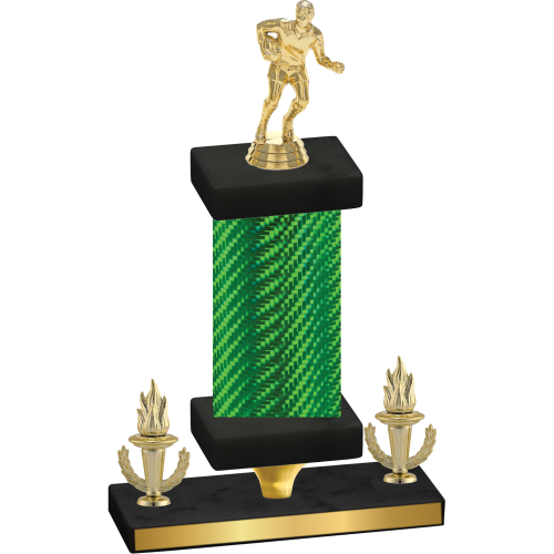 Premium Single Green Carbon Fiber Victory Rugby Trophy