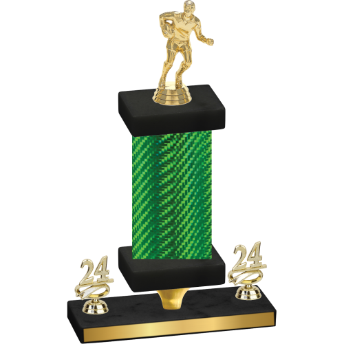 Premium Single Green Carbon Fiber Year Rugby Trophy