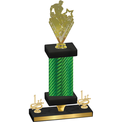Premium Single Green Carbon Fiber First Place Rugby Trophy