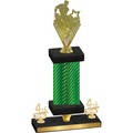 Premium Single Green Carbon Fiber Fourth Place Rugby Trophy
