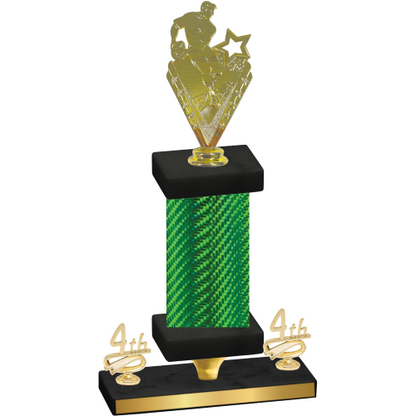 Premium Single Green Carbon Fiber Fourth Place Rugby Trophy