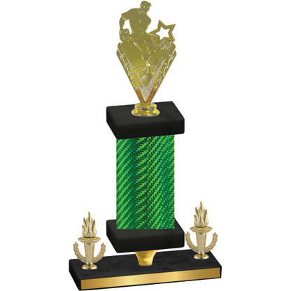 Premium Single Green Carbon Fiber Victory Rugby Trophy