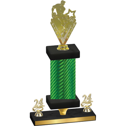 Premium Single Green Carbon Fiber Year Rugby Trophy