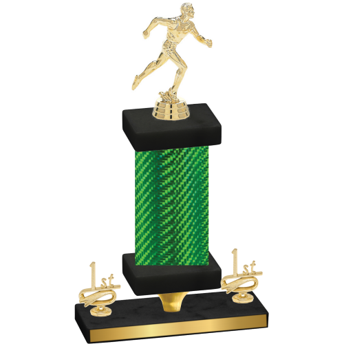 Premium Single Green Carbon Fiber First Place Running Trophy